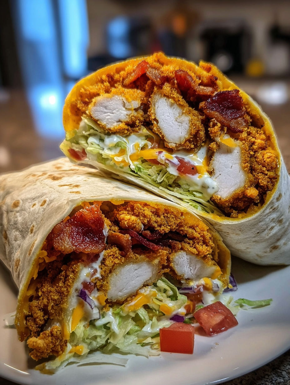 A crispy chicken bacon ranch wrap.