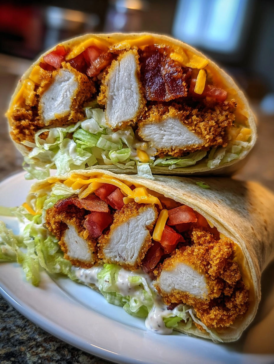 A crispy chicken bacon ranch wrap.