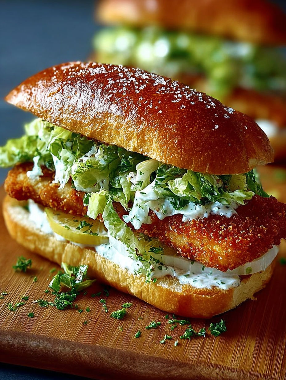 A crispy chicken Caesar sandwich with lettuce and mayonnaise.