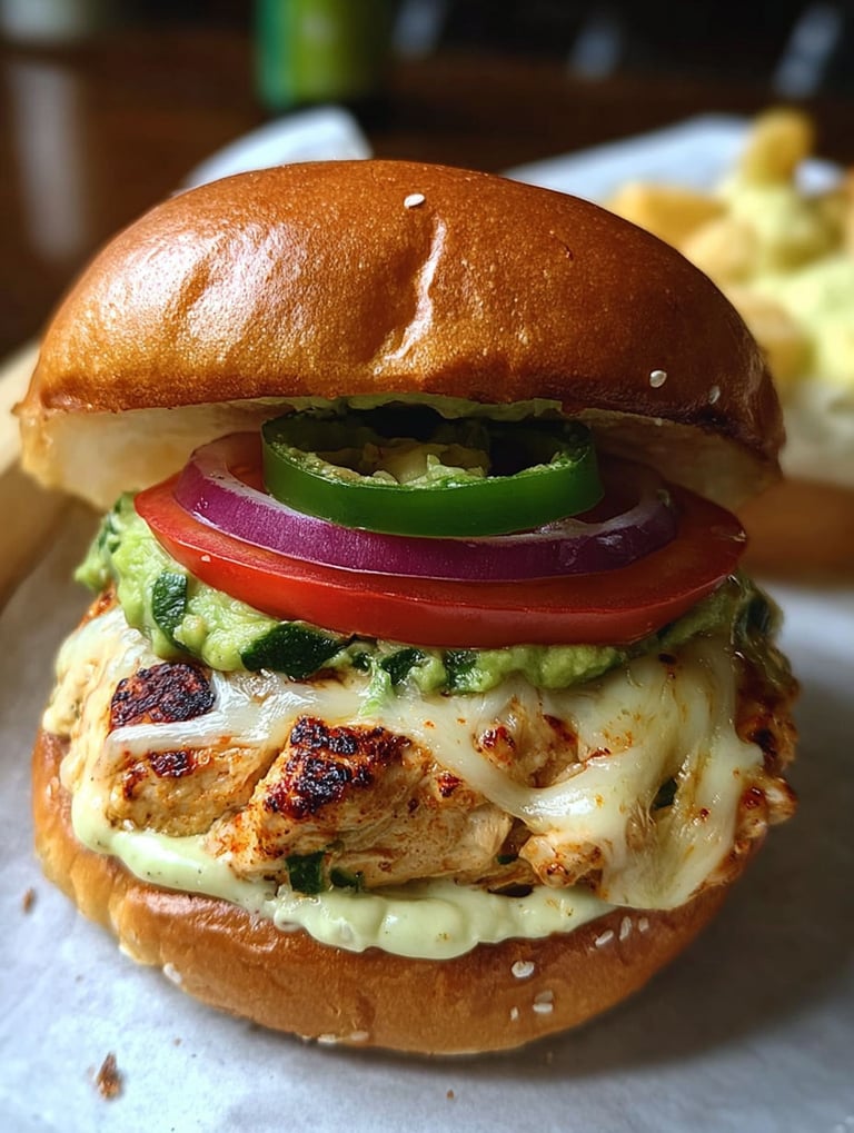 A jalapeño pepper jack chicken sandwich.