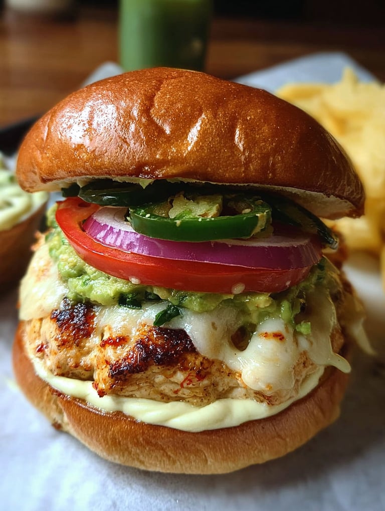 A jalapeño pepper jack chicken sandwich.