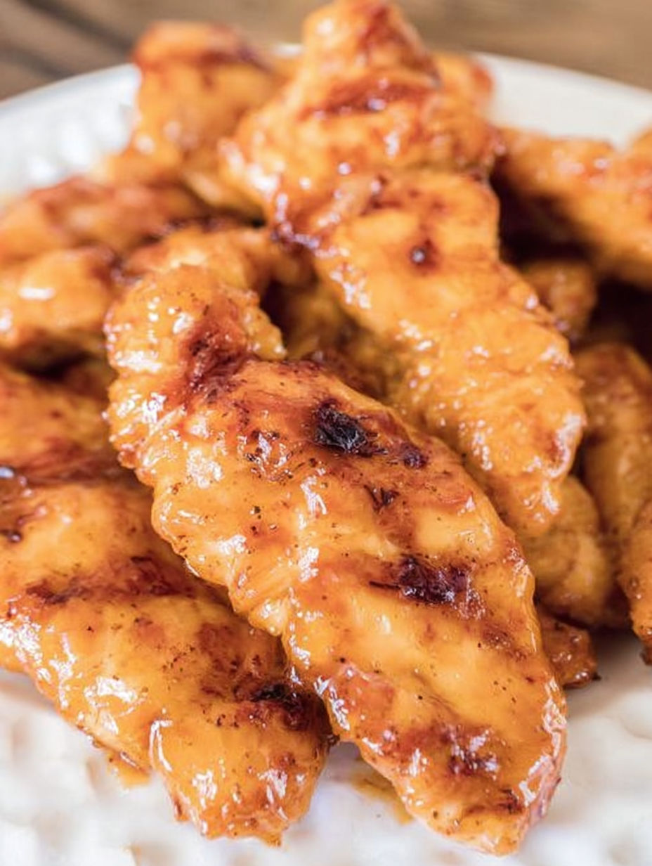 Brown sugar pineapple chicken on a plate.