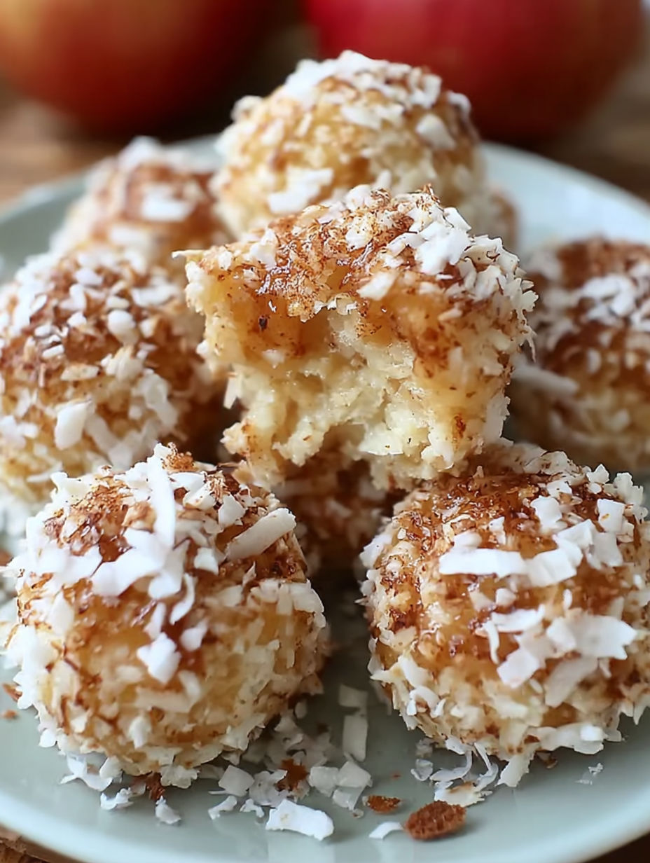 Cinnamon apple cottage cheese bites on a plate.