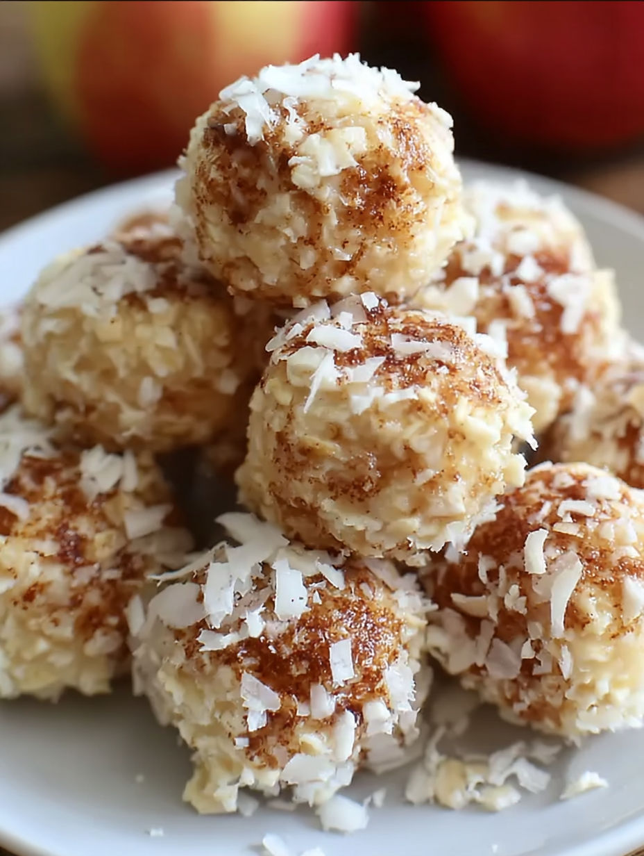A plate of cinnamon apple cottage cheese bites.