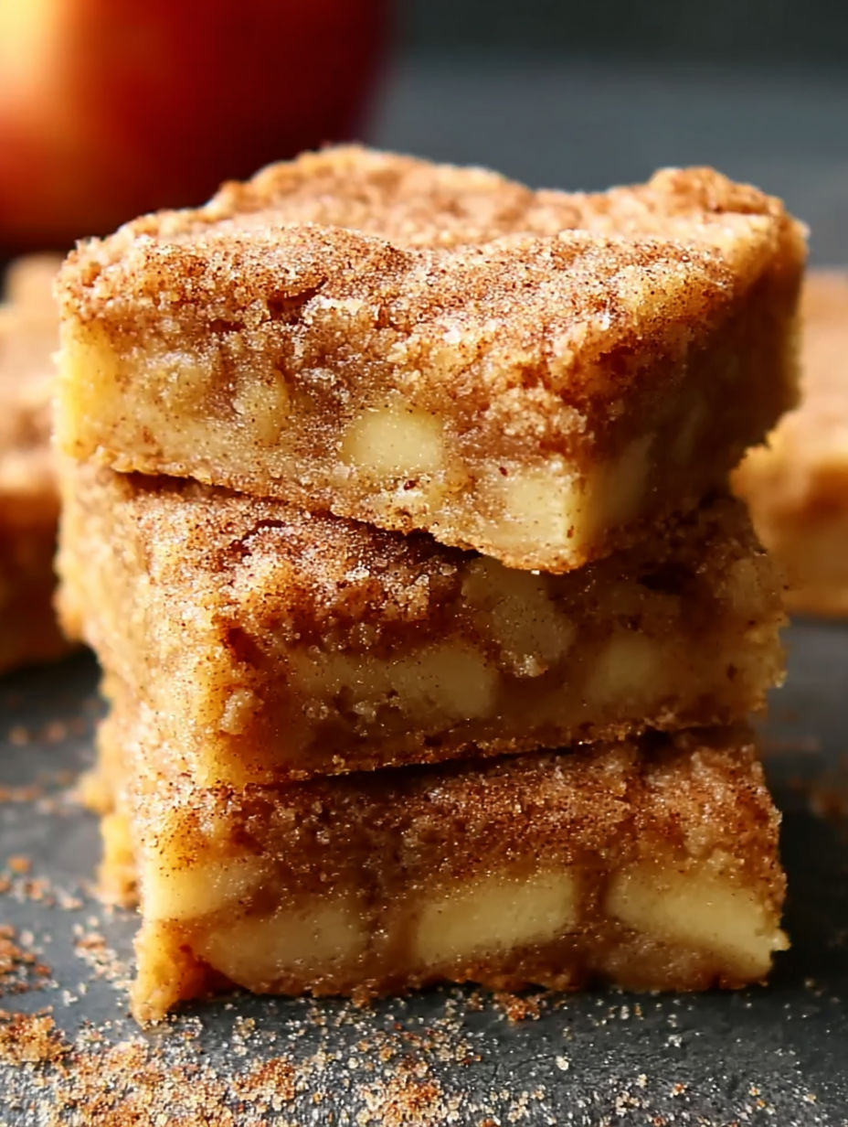 A stack of apple snickerdoodle bars.