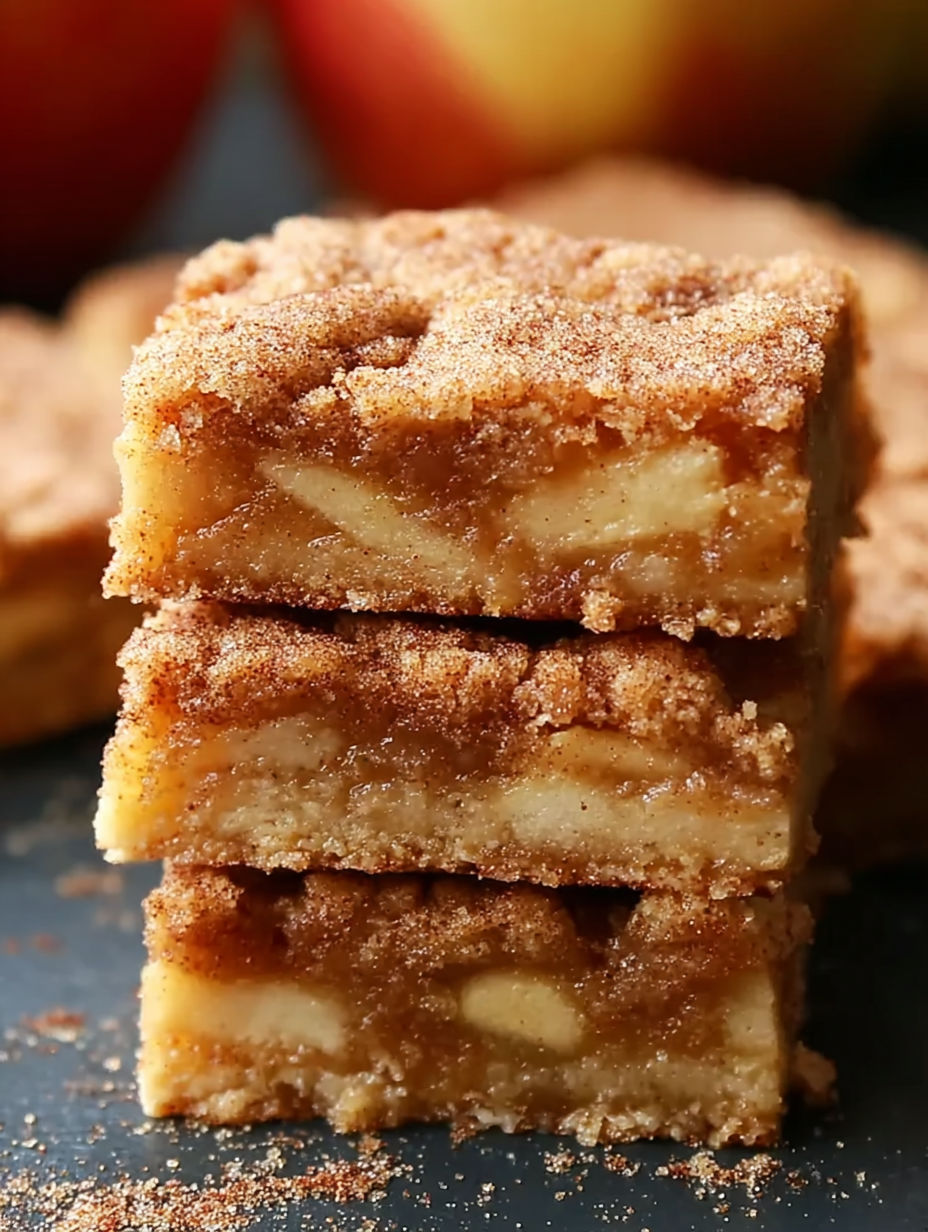 A stack of apple snickerdoodle bars.