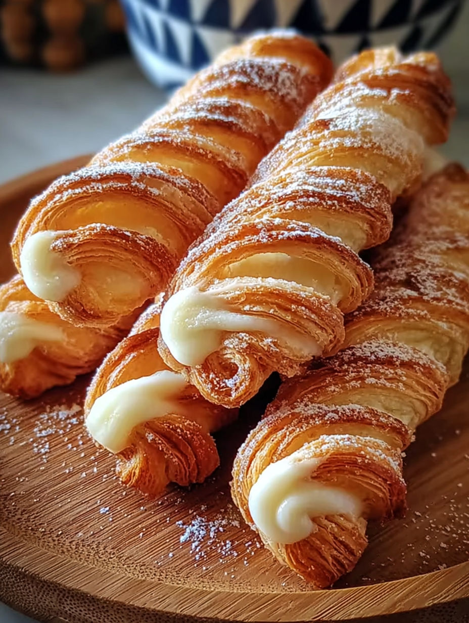 Homemade cinnamon twists on a wooden table.
