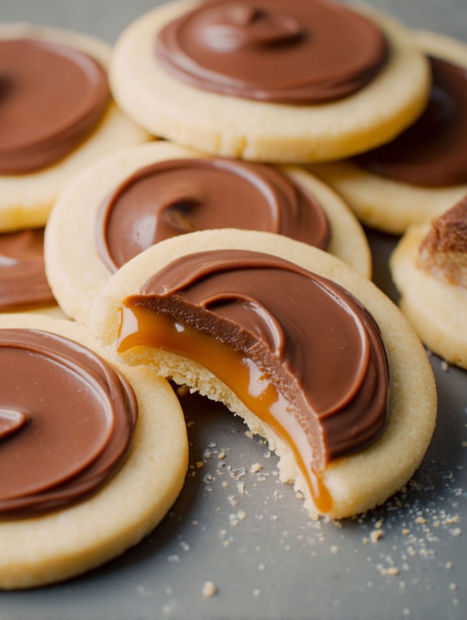 A cookie with chocolate frosting and a bite taken out of it.