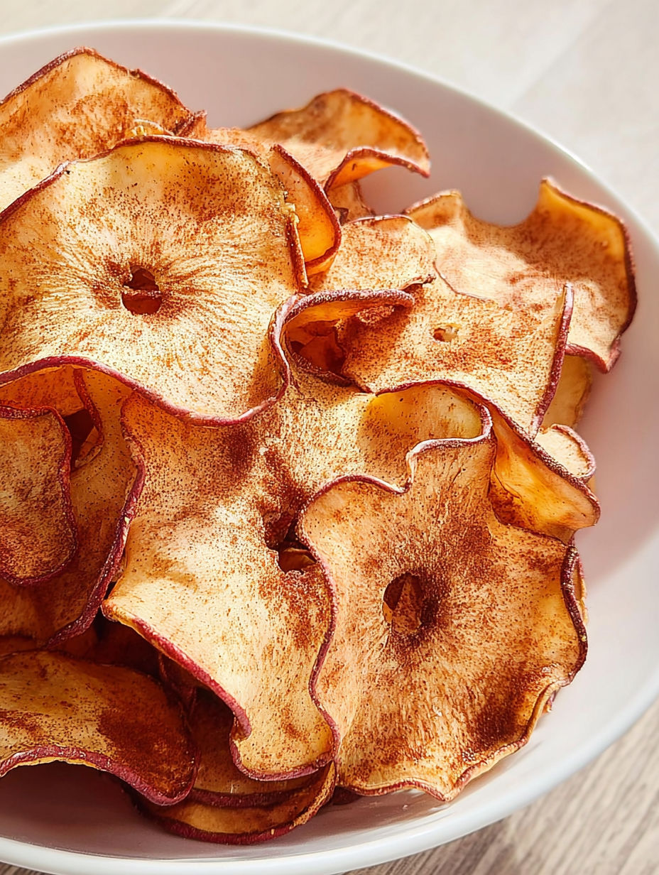 A bowl of apple chips.