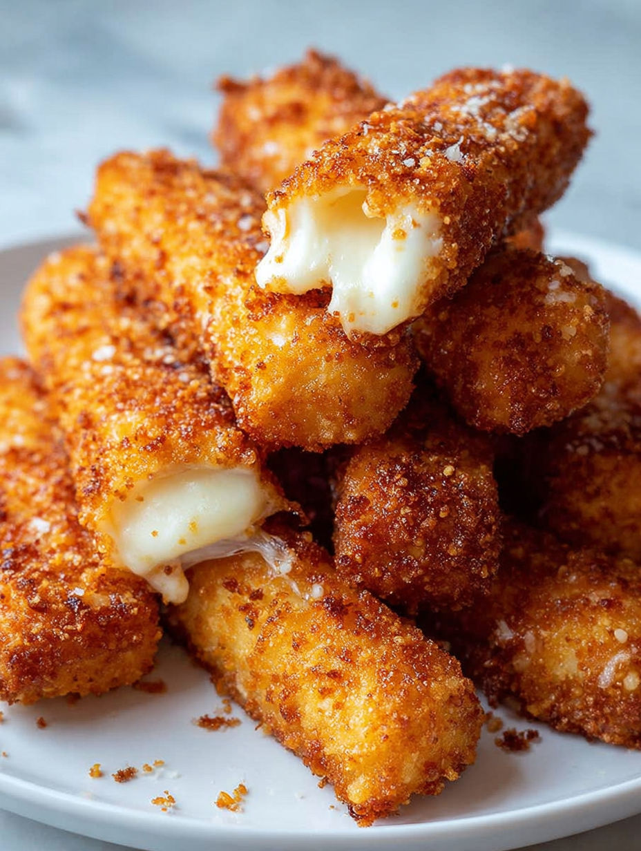 Bowl piled with mozzarella sticks.