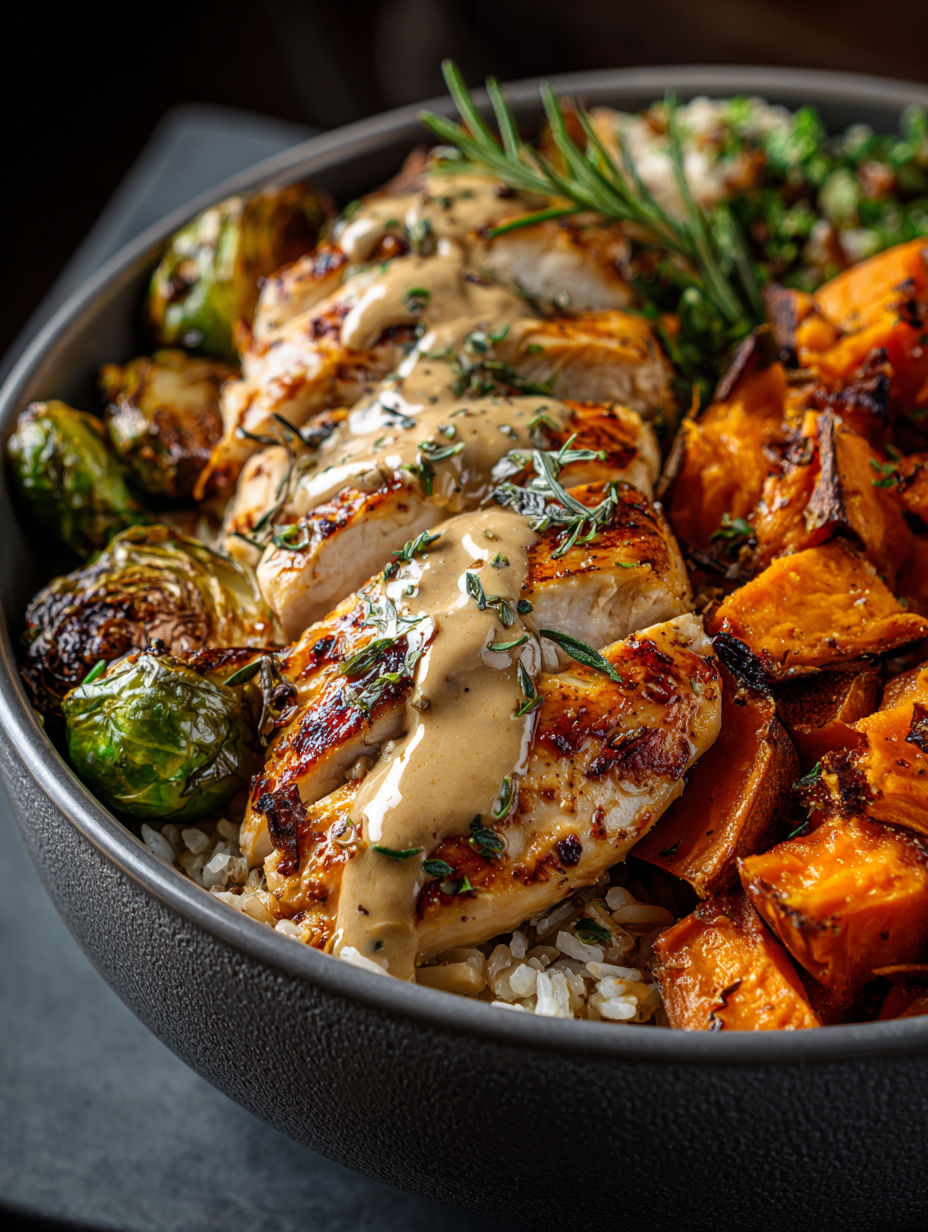 A plate of food with chicken and vegetables.