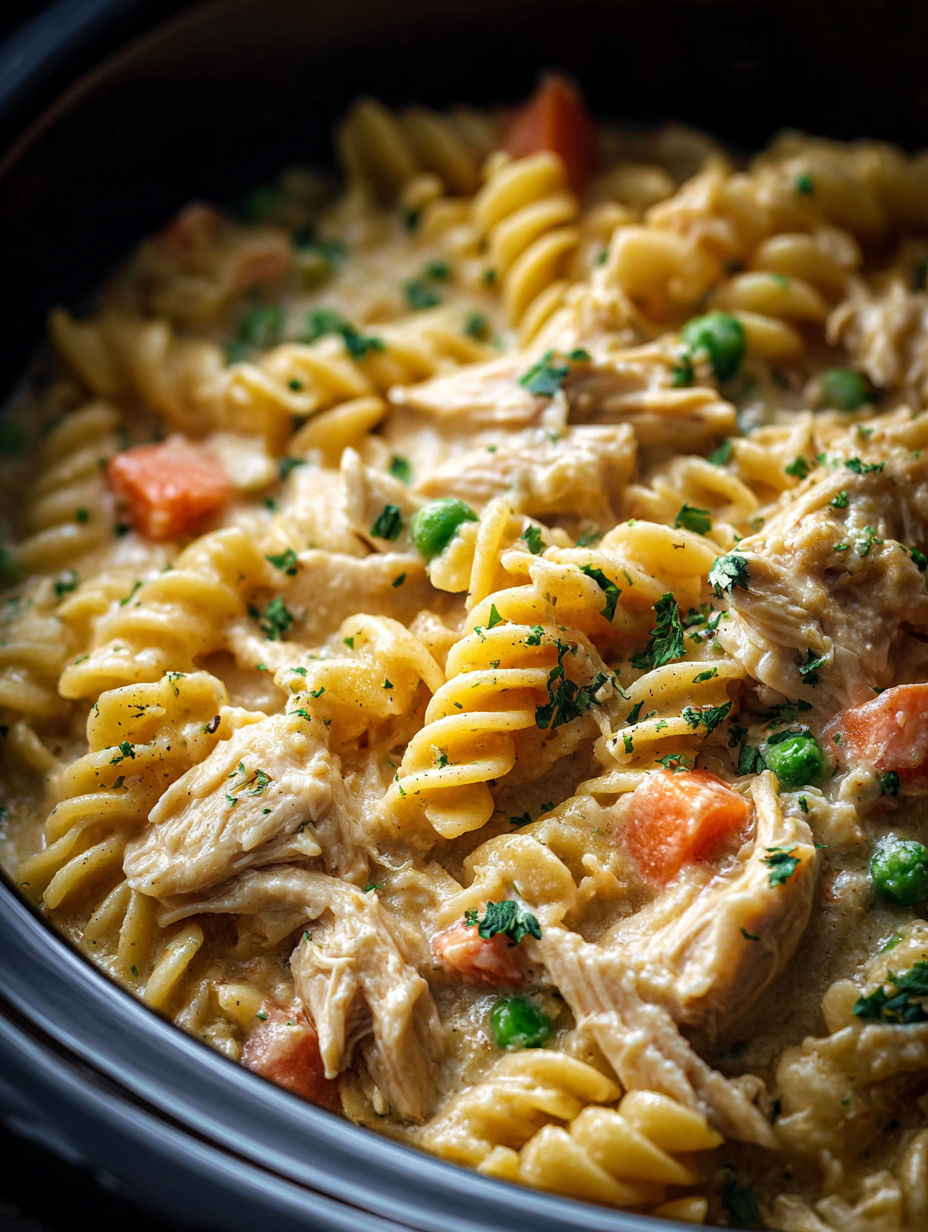 A close up of a bowl of chicken and pasta.