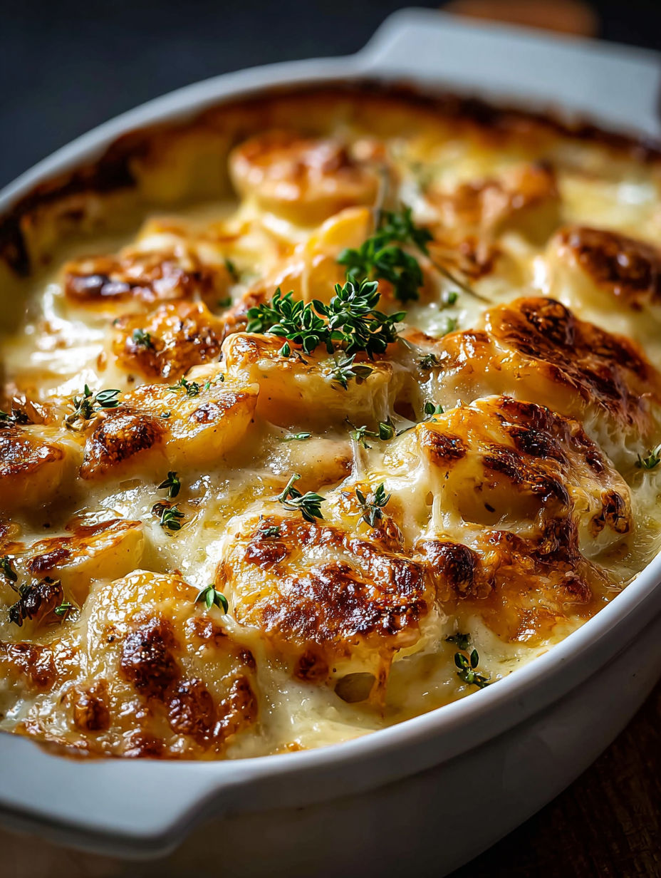 A creamy swiss chicken casserole.