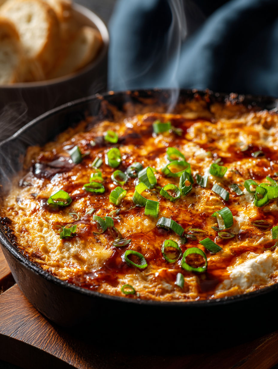 Close-up shot of a tasty smoky BBQ chicken dip