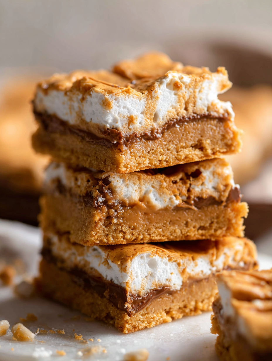 Stacked Fluffernutter bars