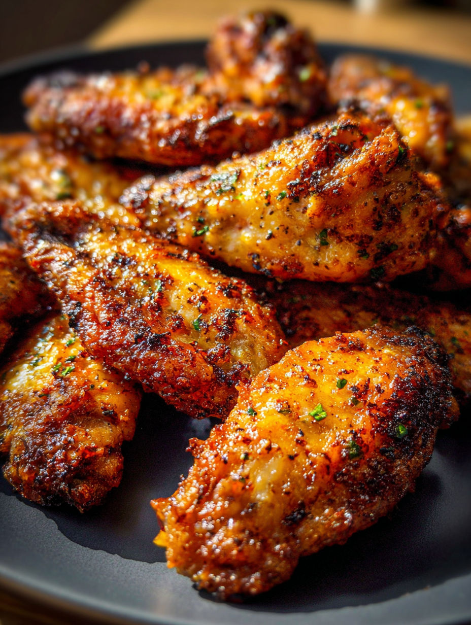Crunchy baked ranch chicken wings.