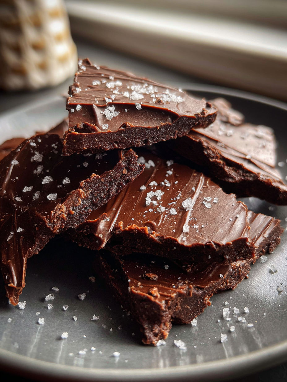 A plate of fudgy protein brownie bark.