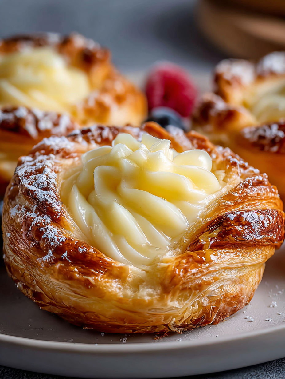 A deliciously flaky cheese danish with a dollop of butter.