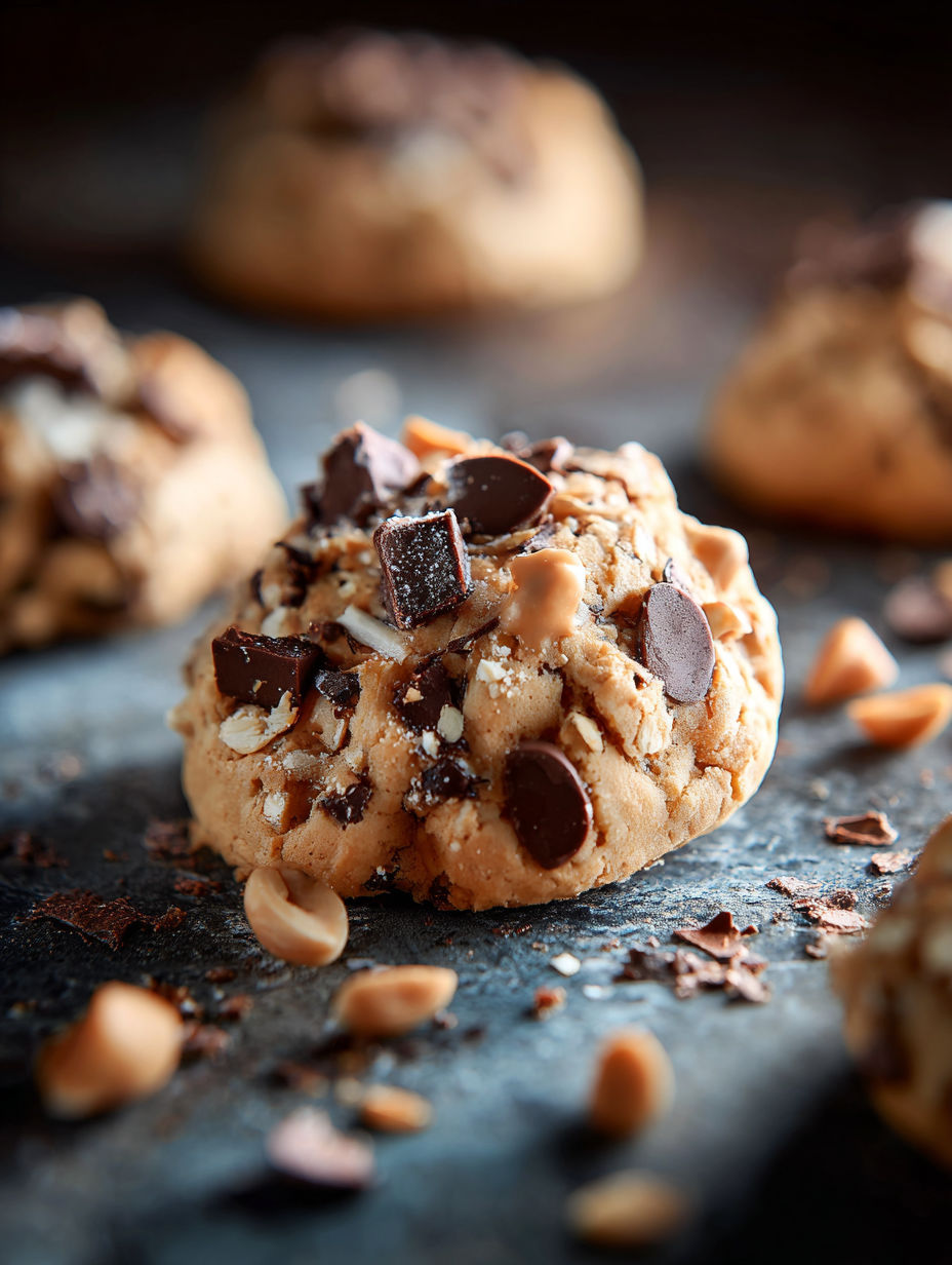 Cookies with chocolate chips on top.