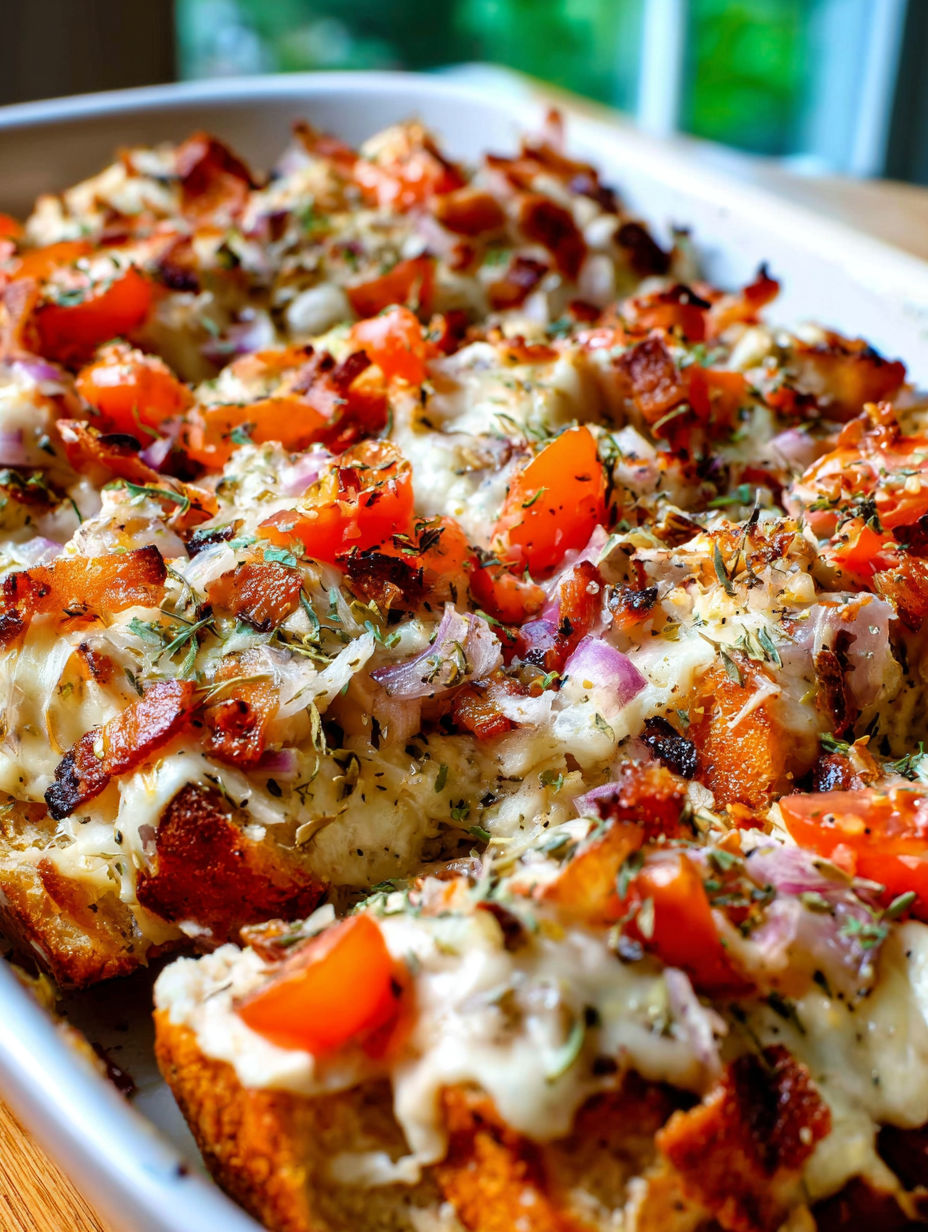 A plate of chicken bruschetta bake.