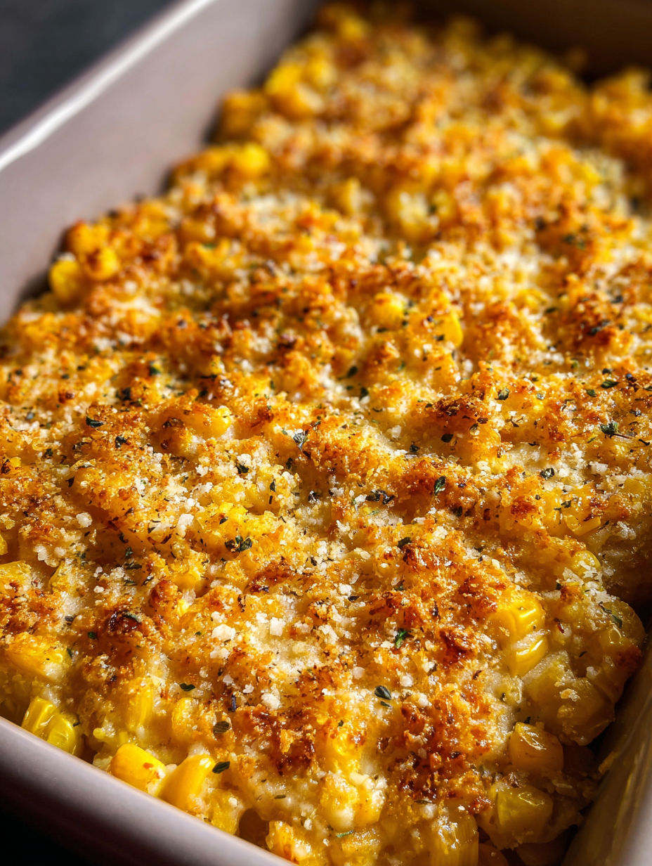 Corn and Parmesan baked dish.
