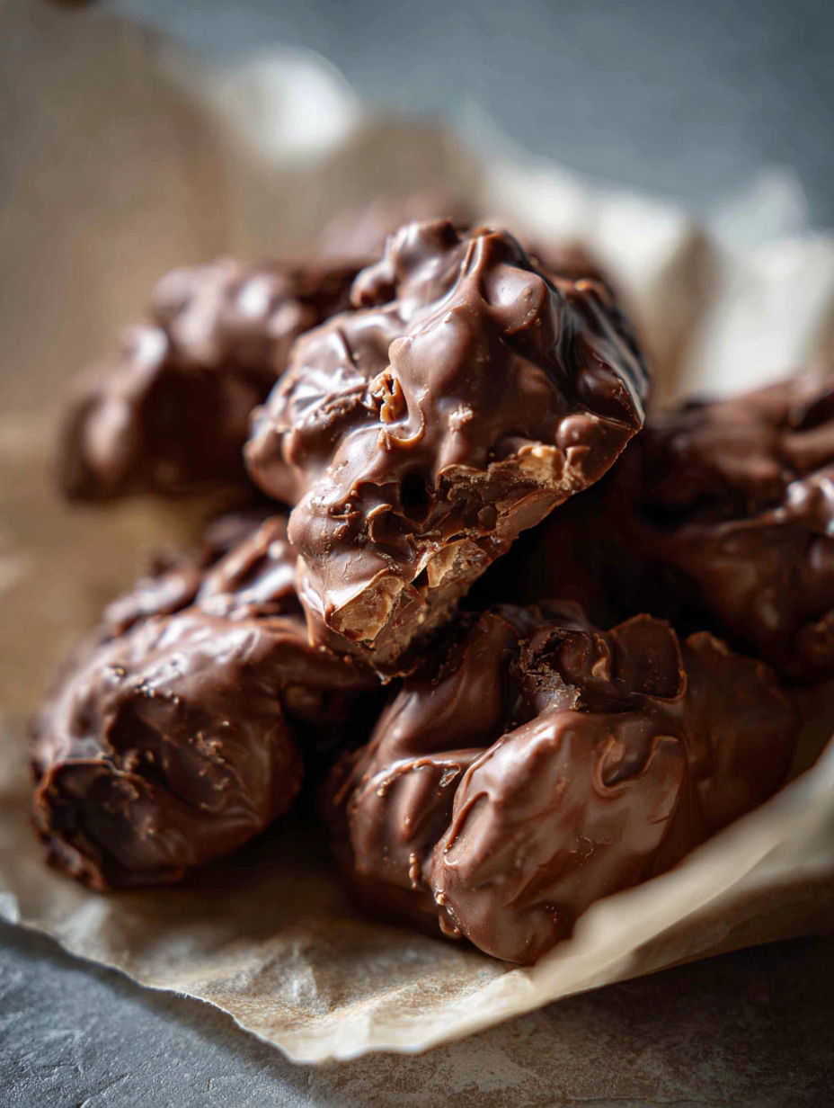 Close up of chocolate coated candy bar.