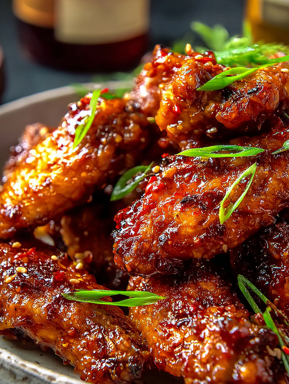A plate of spicy tso-style wings.