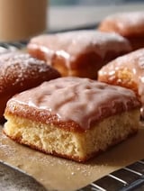 Maple donut bars on a tray.