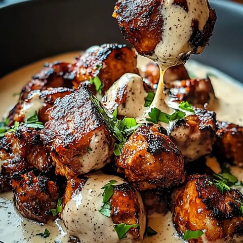 Saucy chicken dish on a plate.