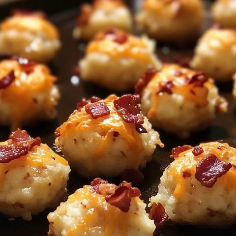 Bacon wrapped cheese balls on a black tray.