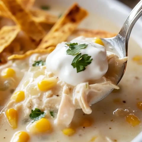 A spoon is in a bowl of soup.