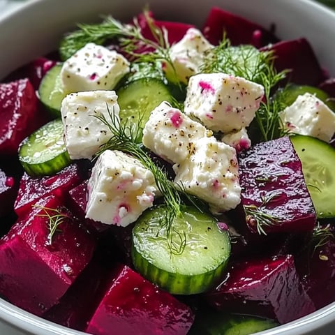 A bowl filled with cucumbers, cheese, and colorful veggies.