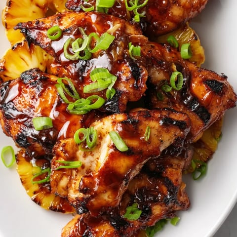 Chicken with pineapple and sauce.
