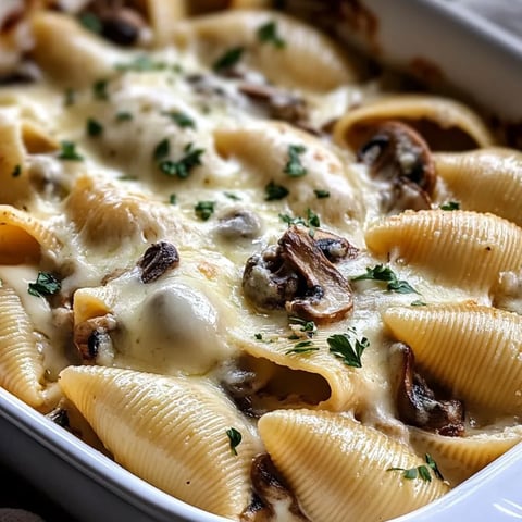 A bowl of pasta with mushrooms and cheese.