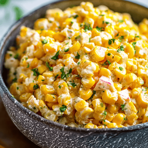 Bowl with corn and green onions on top.