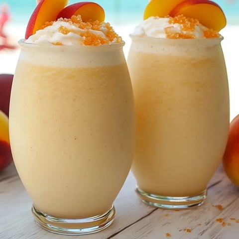 Two glasses of peach shake goodness.