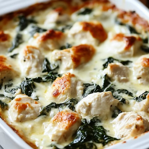Plate with chicken and spinach ready to eat.