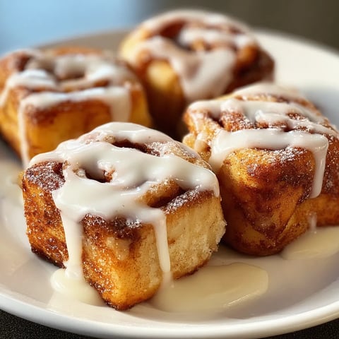 Plate stacked with pastries drizzled with white icing.