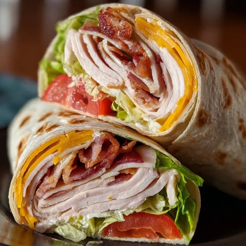 A club sandwich stuffed with lettuce and bacon.