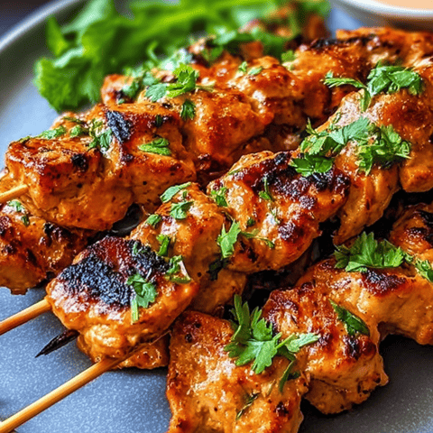 Juicy grilled chicken chunks on a plate.