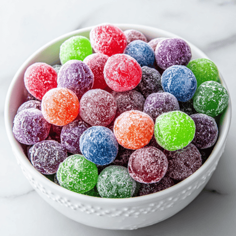 A bowl of colorful candy.