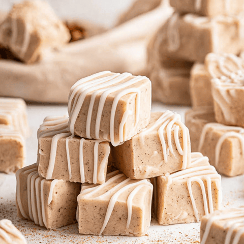 A pile of vanilla and cinnamon treats stacked up.