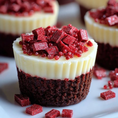 Cupcake with red gelatin topping and chocolate icing.