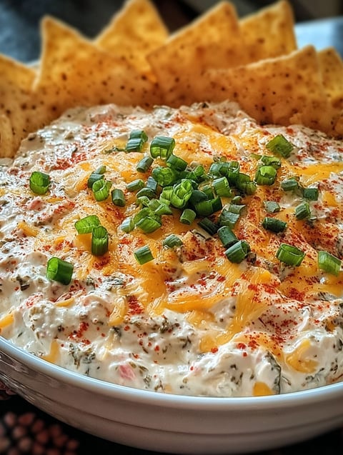 A bowl of Alabama Fire Cracker Dip.