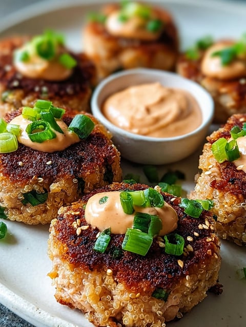 Asian tuna cakes with spicy mayo.