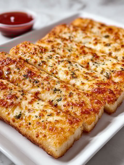 A plate of cheese sticks.