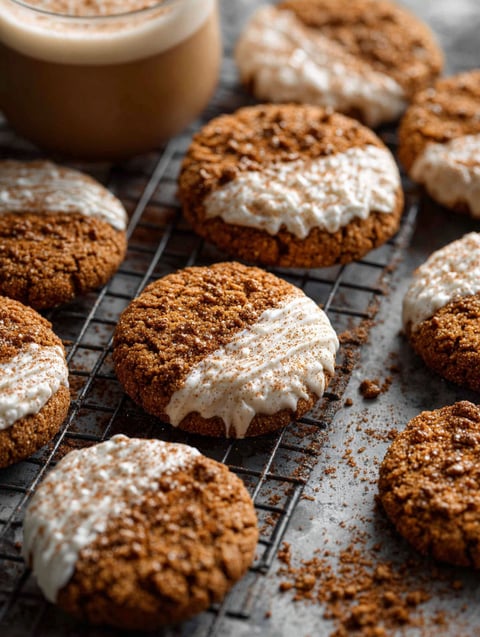 A tray of gingerbread latte cookies.
