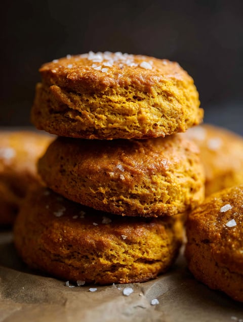Sugar-topped pumpkin biscuits made in a small batch.