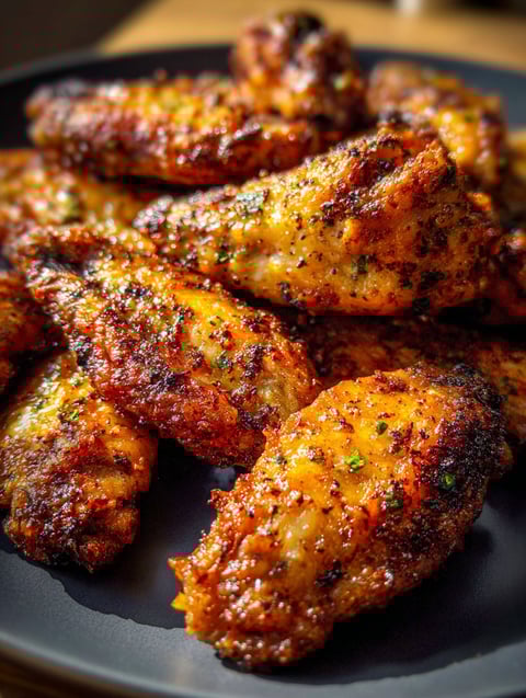 Crunchy baked ranch chicken wings.