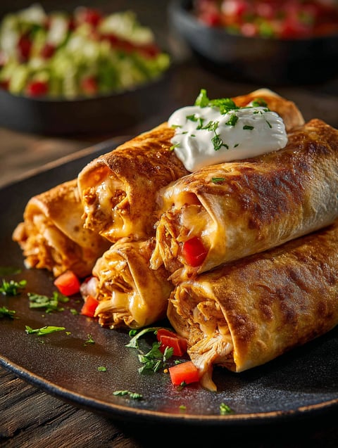 A plate of food with a burrito on it.